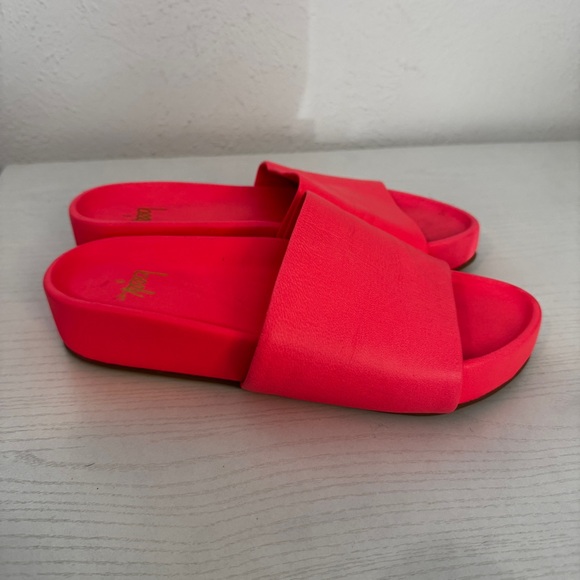 Beek Pelican Leather Platform Sandal Watermelon Size 9 - Picture 5 of 9